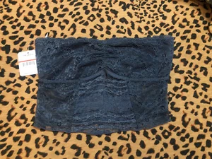 Free People Galloon Lace Bandeau Storm XS NWT Beautiful Soft Lace/Cotton Lining - Picture 1 of 7