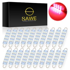 20xSAWE Red 44mm 211-2 212-2 578 12SMD Rigid Loop LED Bulb for Trunk Door Lights - Picture 1 of 5