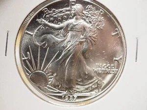 1987 ** UNCIRCULATED** AMERICAN SILVER EAGLE **1 Troy OZ .999** FREE SHIPPING - Picture 1 of 2