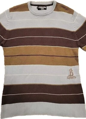 Vintage Billabong Brown & Blue Striped Mens XL Knit Pullover Sweater Wool Blend - Image 1 of 4