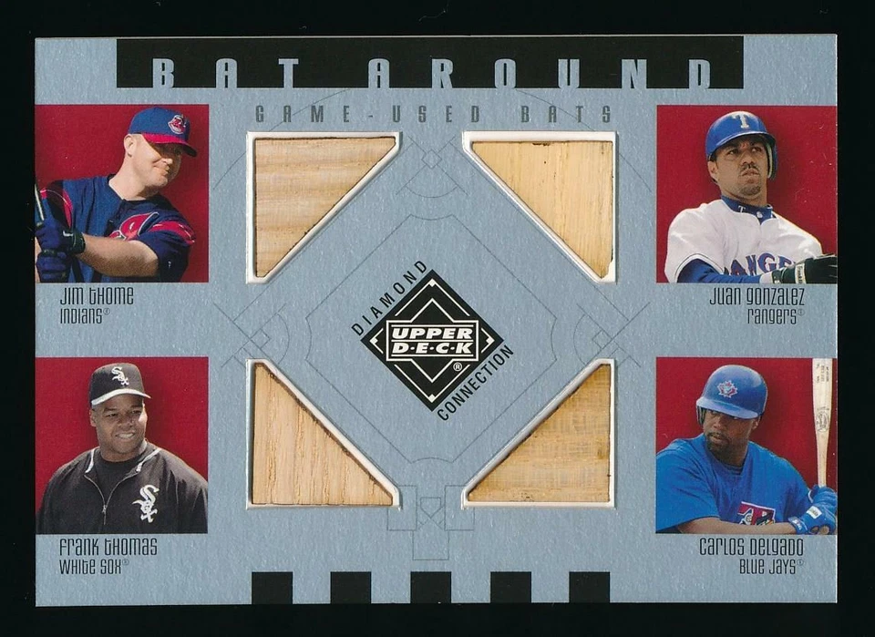 2002 U.D. Diamond Connection THOME / FRANK THOMAS / GONZALEZ Quad Bat *NRMT-MT+* - Image 1 of 1