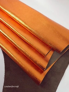 Cuero suave perforado metálico naranja - Imagen 1 de 3