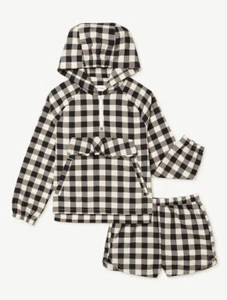 Girls Hooded Waterproof Windbreaker Jacket & Shorts 2-Piece Outfit Large 10/12 - Picture 1 of 6