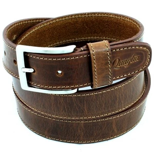 Cintura Uomo vera Pelle Marrone Cinta Donna in Cuoio Vintage Sportiva di 3,5 cm - Foto 1 di 5