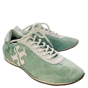 Tory Burch Mint Green & White Leather/Suede Sneakers Womens Size 7.5M Comfortabl - Picture 1 of 13