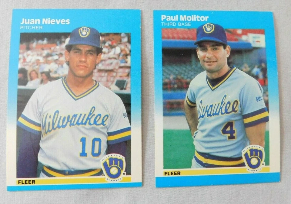 1987 Fleer Milwaukee Brewers Baseball Card Pick one - Image 1 of 1