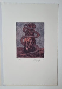 Ernst Fuchs nummeriert handsigniert Radierung "Die Rede des toten Christus.. - Bild 1 von 2