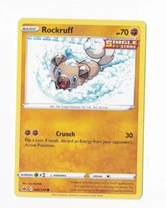 2021 Pokémon Basic ROCKRUFF HP 70 086/198 Single Strike - Picture 1 of 1