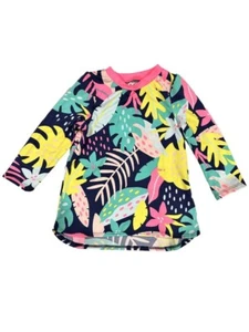 Baby Girls' Tunic Leaf Print Rash Guard Swim Shirt - Cat & Jack Navy 18M - Picture 1 of 2