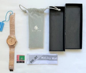 Nuevo Reloj de pulsera Wal Joy para mujer Reloj de cuarzo oro rosa con correa de metal - Imagen 1 de 7