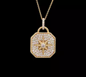 Wunderschöne 14K Gelbgold Nordstern Diamant Halskette - Bild 1 von 16