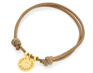 Armband mit Gravur Damenarmband braun Geburt Geschenk Namensschmuck Kindernamen - Bild 1 von 4