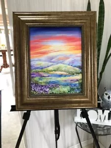 new original oil painting on canvas signed framed, Home decor. 20" x 17" - Picture 1 of 2