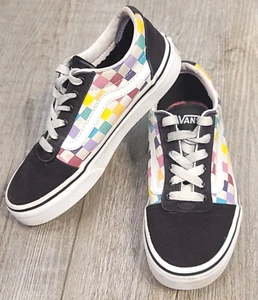 Vans Kids Size 1 Old Skool Multi-Color Checkerboard Skate Sneakers Missy 500714 - Picture 1 of 7
