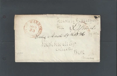 23 de marzo de 1836 con naranja cancelación/correo gratis carta sin sello documento impreso a--- Foto 1 de 2