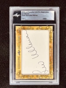 Tarjeta firmada Liv Ullmann 2018 Leaf Masterpiece Cut Signature autografiada 1/1 JSA - Imagen 1 de 2