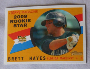 2009 Topps Heritage #531 Brett Hayes Florida Marlins Baseball Card Rookie