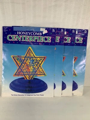 De Colección Amscan Hanukkah Estrella de David Mesa de Fiesta Centro de Mesa Panal Lote de 4 Foto 1 de 3