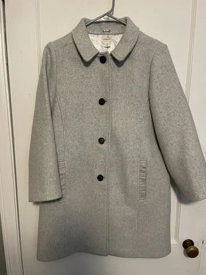 Abrigo de Lana Crewcuts Niñas Talla 14 Gris Bolsillos Forrado Botón Frontal Foto 1 de 4