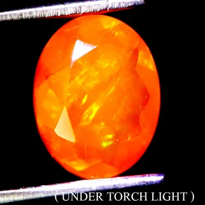 Oval Cut Natural Hot Rainbow Orange Opal Ethiopia 1.07ct 9x7mm Gemstone - Image 1 of 4