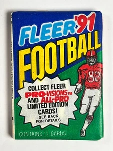 1991 Fleer Football Factory Sealed 14 NFL Cards 33-YEAR-OLD UNOPENED WAX PACK! - Picture 1 of 2