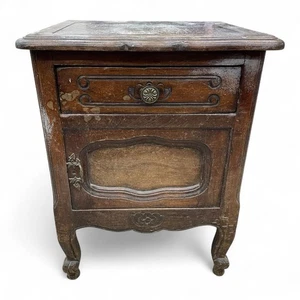 Vintage Rustic Wood Nightstand One Door One Drawer Bedside Home Decor Furniture - Picture 1 of 12
