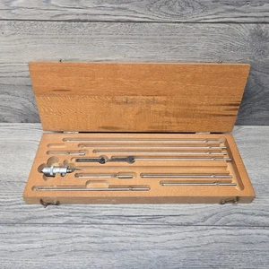 Starrett Tiefenmessschraube (# 124-B) Set in Holzbox USA Made Vintage - Bild 1 von 13