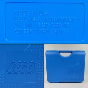Lego blau Kunststoff Aufbewahrungsbehälter Reise Tragetasche Box USA 1997 90er Vintage - Bild 1 von 8
