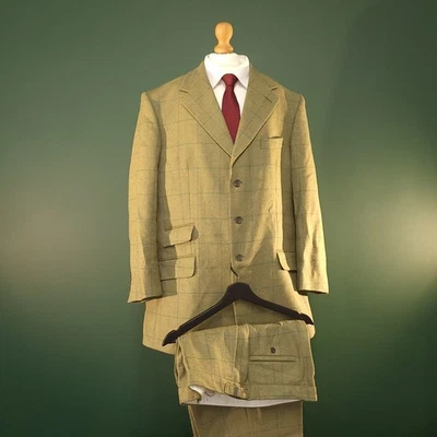 Pakeman, Catto & Carter Tweed Country Suit Mens 46R (W38xL31) Windowpane Check - Image 1 of 4