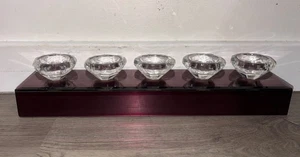 Nanette Lepore Tea Light Crystal Candle Holder Glass Purple/ Clear 15” X3” - Picture 1 of 11
