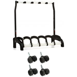 K&M 17525 Guardian 5 Electric Guitar Stand and 4 Casters - Black with - Picture 1 of 1