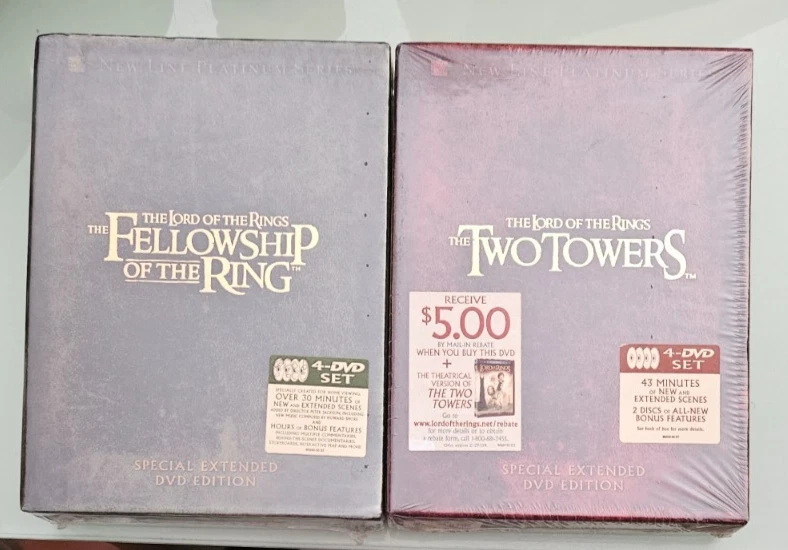 FELLOWSHIP OF THE RING / TWO TOWERS special extended edition DVD LOT NEW dings Foto 1 de 3