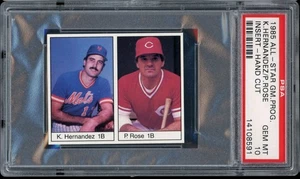 1985 All-star Game Program Inserts Hand Cut Baseball Hernandez Rose PSA 10 - Picture 1 of 2
