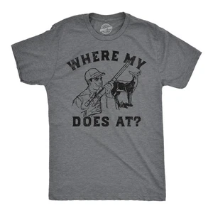 Camiseta gráfica de caza sarcástica Where My Does At Funny para hombre para hombre - Imagen 1 de 7