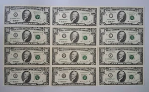 1995 & 1999 $10 Premium Fed Res Set-24 With SAME Serial Num. Unc.-A Thru L Dist. - Picture 1 of 19