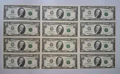 1995 & 1999 $10 Premium Fed Res Set-24 With SAME Serial Num. Unc.-A Thru L Dist. - Image 1 of 4
