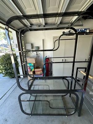 Steel & Glass Modern Decorative Shelf for displaying Collectibles 70x48x18” - Image 1 of 3