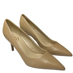 Sam Edelman Vienna spitz zulaufender klassischer Pumps weiches beige Leder NEU Größe 10,5 - Bild 1 von 7
