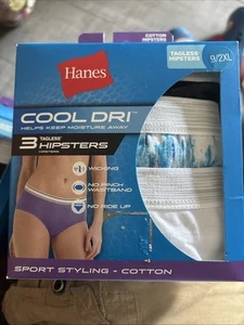 New 3 Pack Hanes Womens Cool Dri Boy Briefs Underwear Cotton Sport Tagless 2XL/9 - Picture 1 of 2