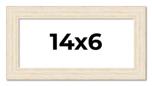 14x6 Frame White Real Wood Picture Frame Width 1.5 inches | Interior Frame Depth - Picture 1 of 9