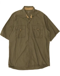 EDDIE BAUER Mens Short Sleeve Shirt Large Green Cotton DJ13 - Picture 1 of 3