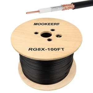 RG8x Coaxial Cable 100ft,Low Loss RG 8X Cable 100 Feet,RG8x Coax Cable 50 ohm - Picture 1 of 6