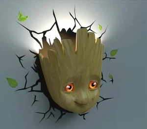 Marvel Baby Groot Guardianes de la Galaxia 3D Pared Deco Luz Regalo. - Imagen 1 de 2