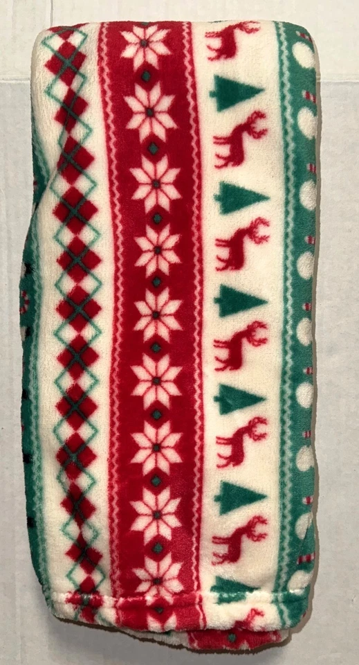 Manta polar 'Pet Posse' rojo/verde/crema motivo NAVIDAD (bebé o mascota) 34'x39" Foto 1 de 1