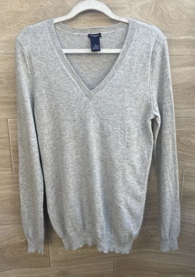 Suéter de cachemir Magaschoni para mujer M cuello en V gris suéter silencioso de lujo Foto 1 de 4