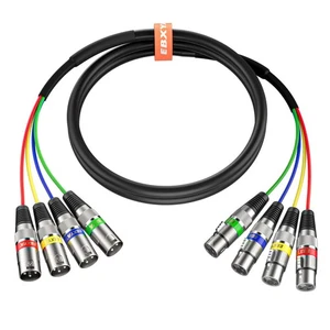 3 Fuß XLR Snake Kabel 4 Farben, 4-Kanal Stecker auf Buchse XLR Mikrofonkabel... - Bild 1 von 6