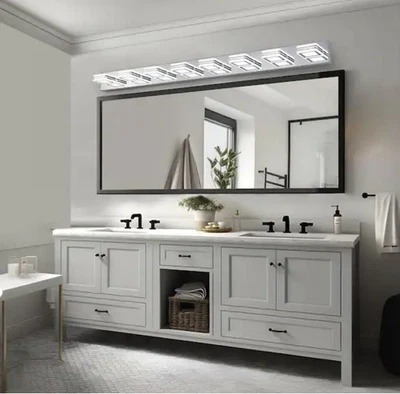 52 in. W 8-Lights Chrome Makeup Mirror Lights LED Bathroom Vanity Lighting O-B1 - Image 1 of 4
