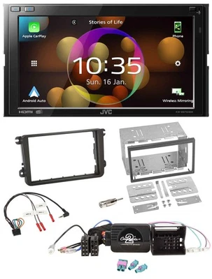 JVC DAB Lenkrad 2DIN Bluetooth USB Autoradio für VW Passat Polo Scirocco Sharan - Bild 1 von 4