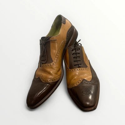 Zapatos de lujo Oliver Sweeney de cuero de dos tonos con punta de ala para hombre talla 11  Foto 1 de 4