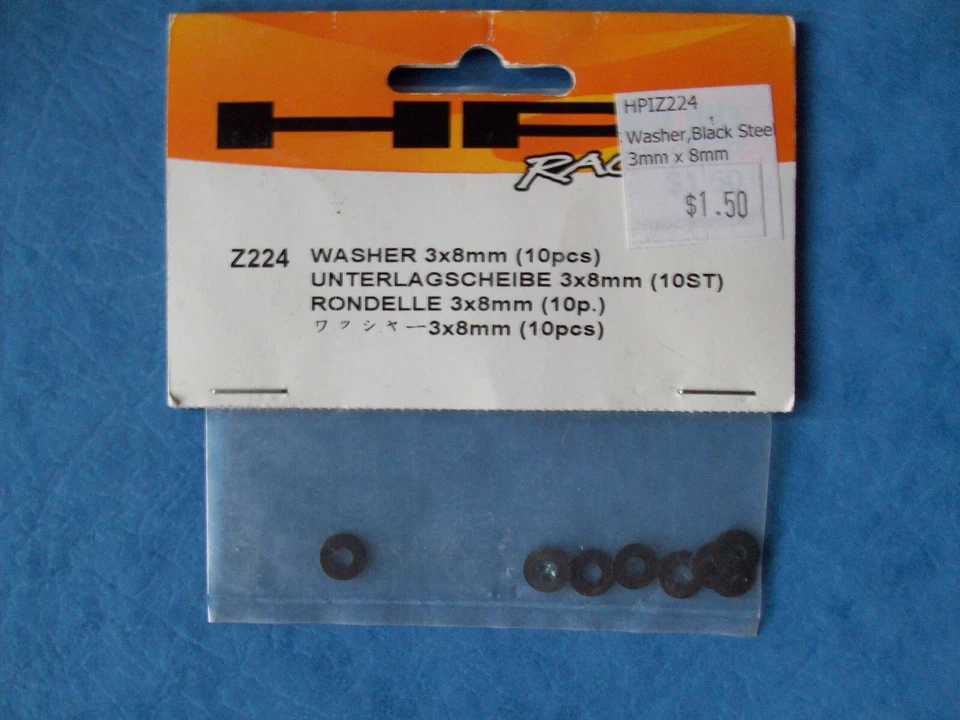 GENUINE HPI 224 WASHER 3 X 8MM (10) Z224 NIP - Image 1 of 1